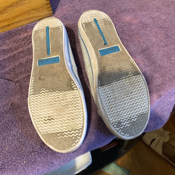 Sperry Top Siders Women's Authentic Biscayne Vida Silver Sparkle Boat Shoe Sz 5M - Picture 7 of 7